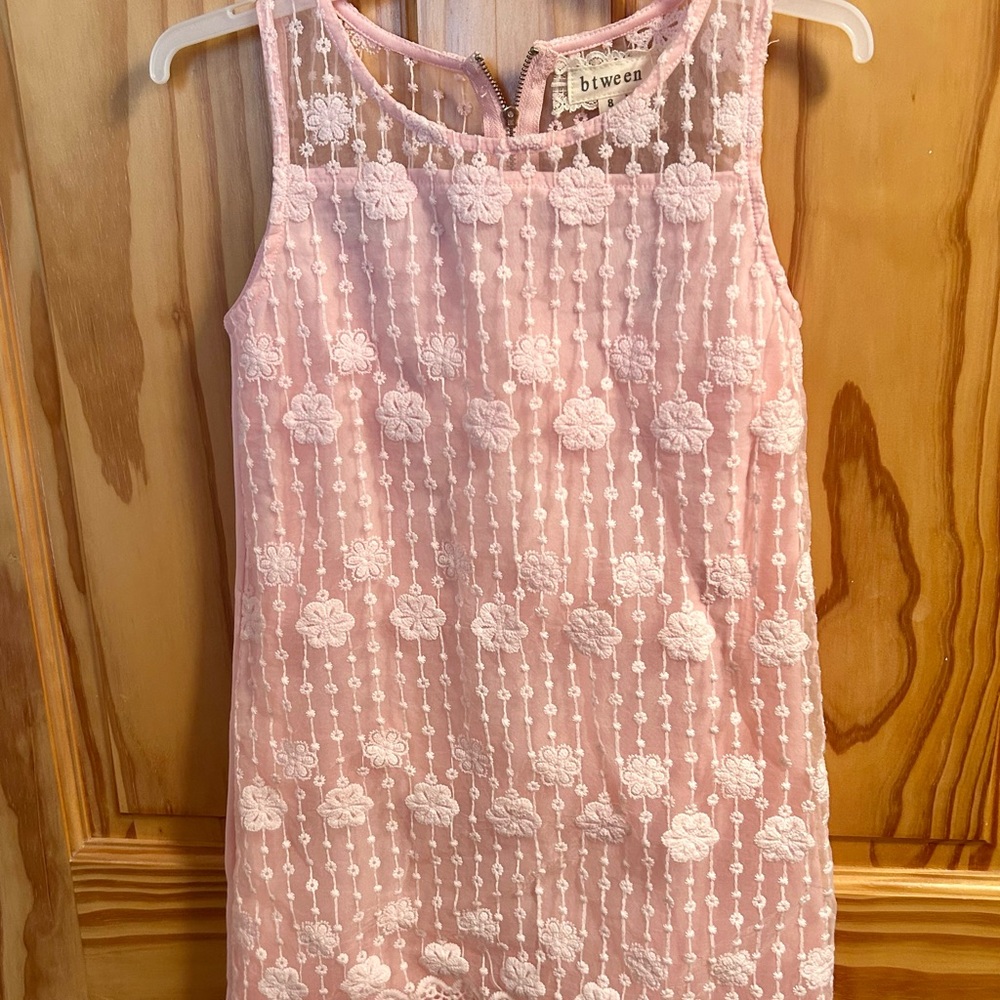 btween Pink Floral Lace Sleeveless Girls' size 8 Dress. NWT